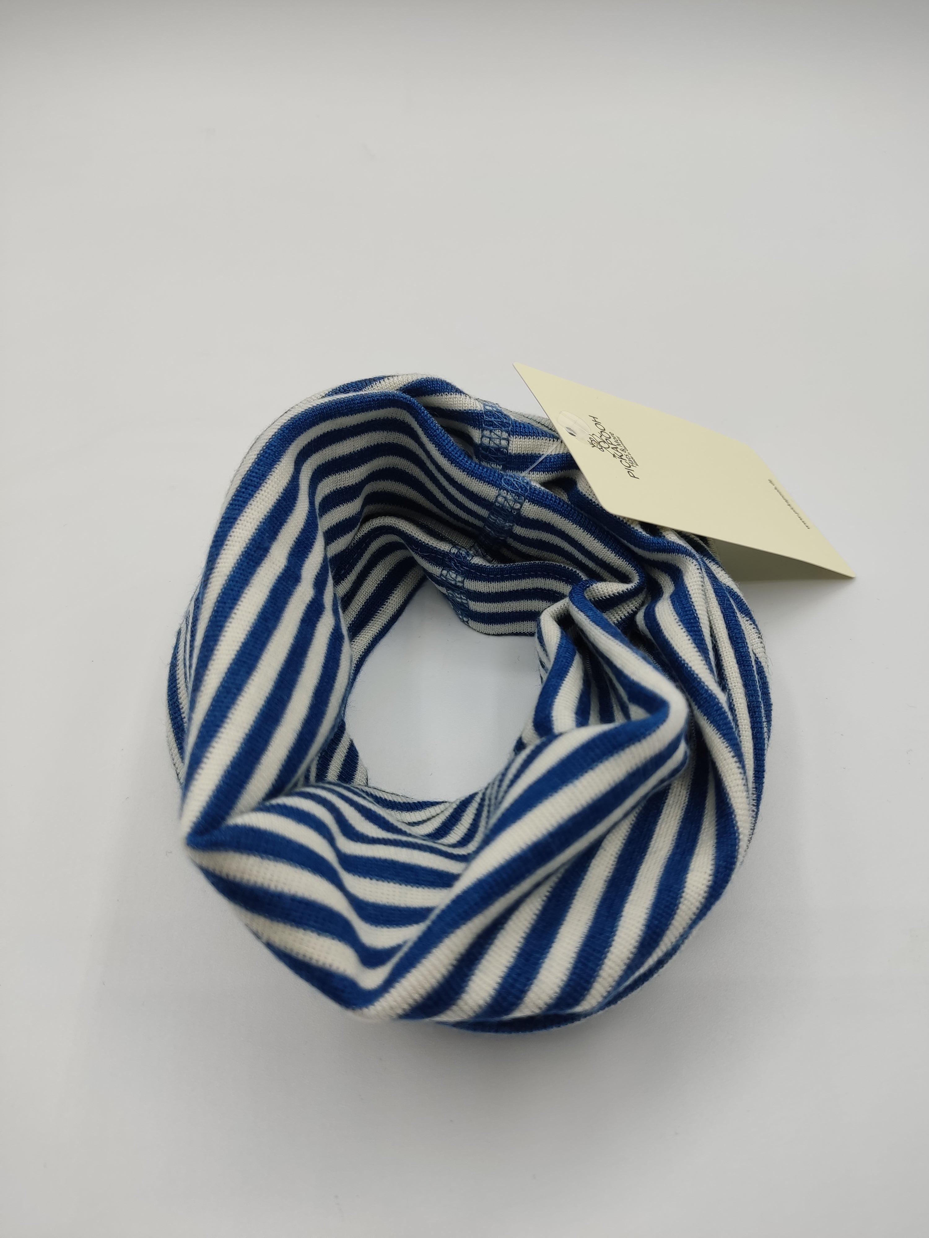 Scaldacollo in lana e seta per bambino e adulto // riga Blu elettrico